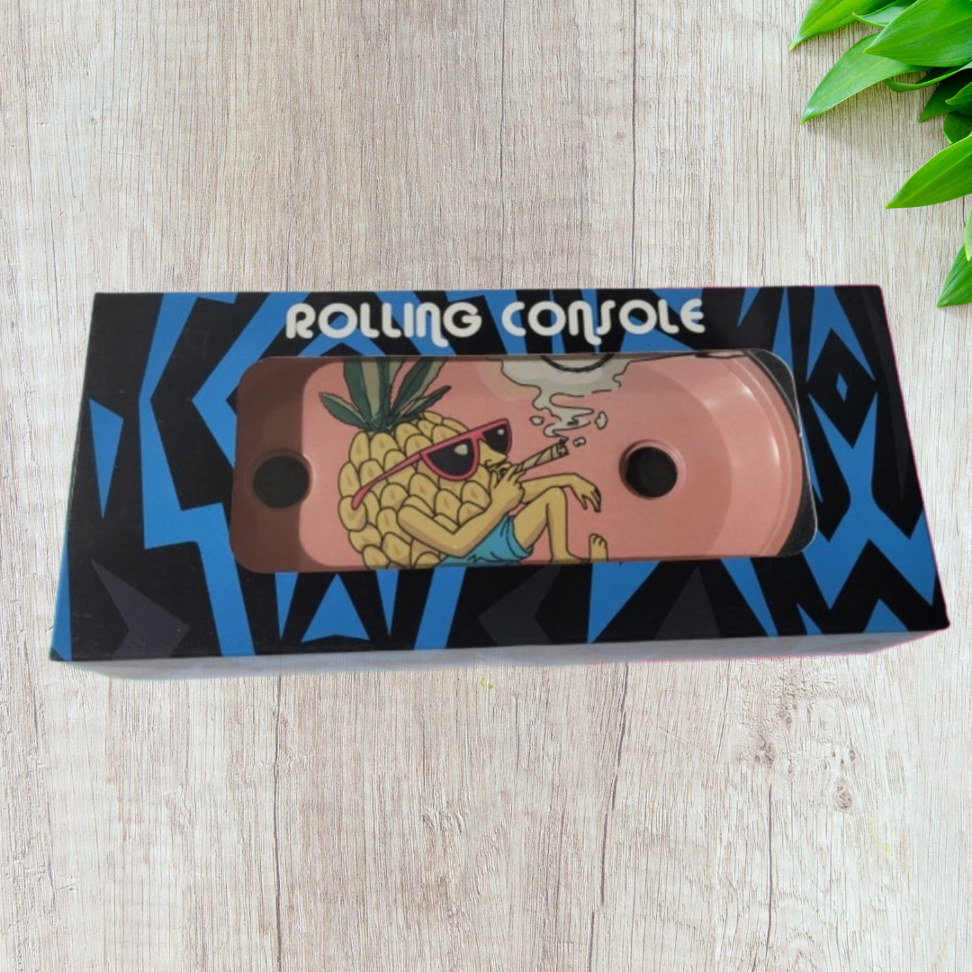 Foldable Metallic Rolling Console With Cone Holder Smoking Kit Gift Set