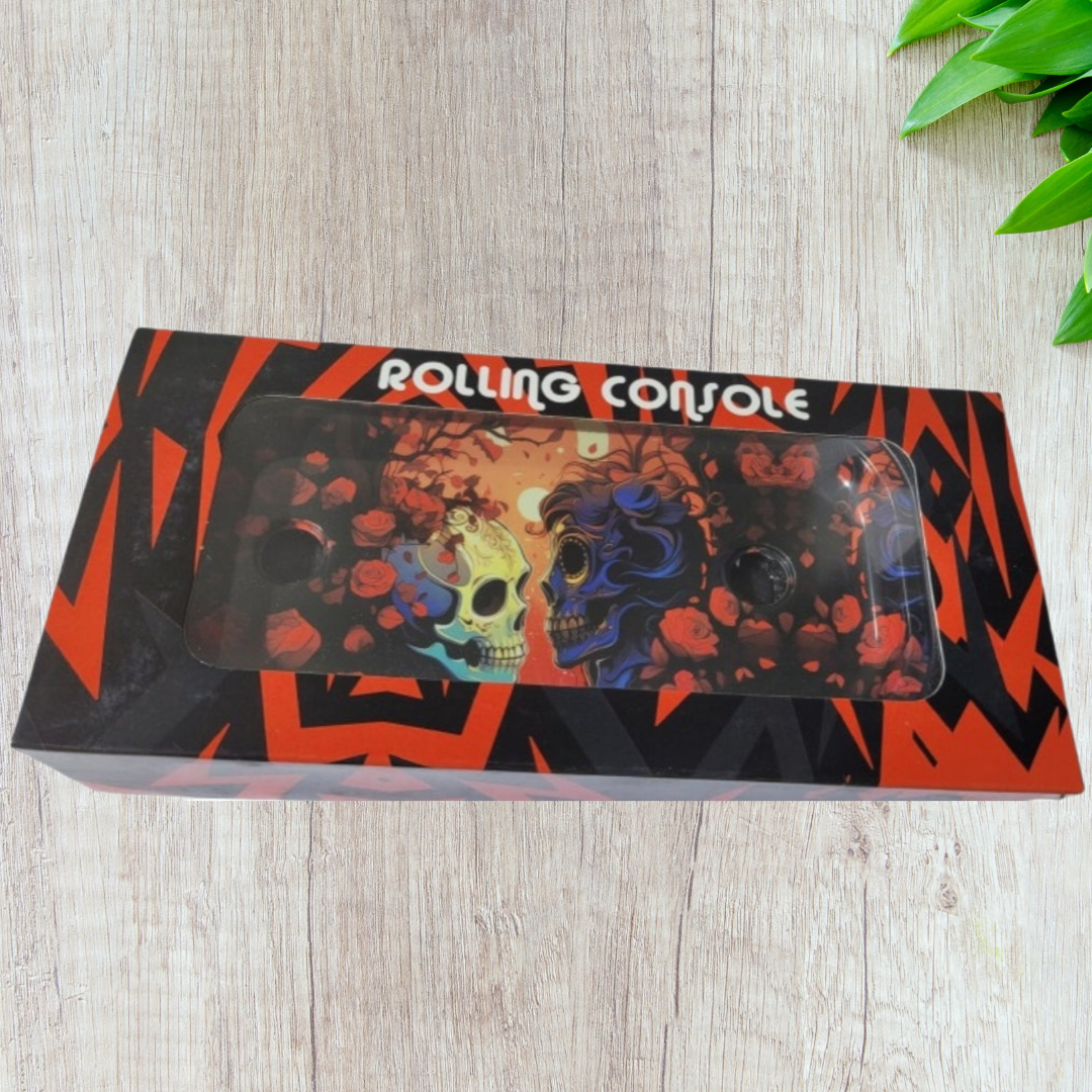 Foldable Metallic Rolling Console With Cone Holder Smoking Kit Gift Set