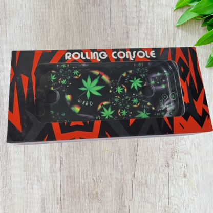 Foldable Metallic Rolling Console With Cone Holder Smoking Kit Gift Set