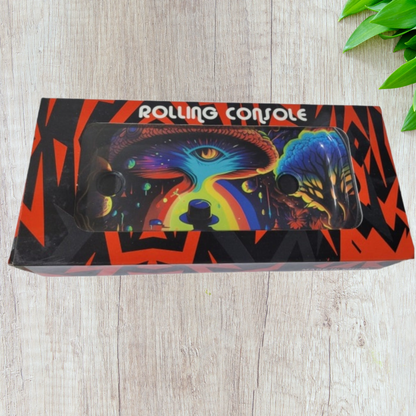 Foldable Metallic Rolling Console With Cone Holder Smoking Kit Gift Set