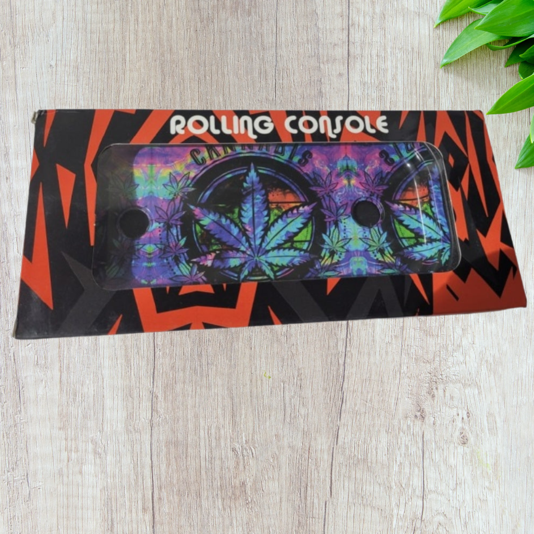 Foldable Metallic Rolling Console With Cone Holder Smoking Kit Gift Set