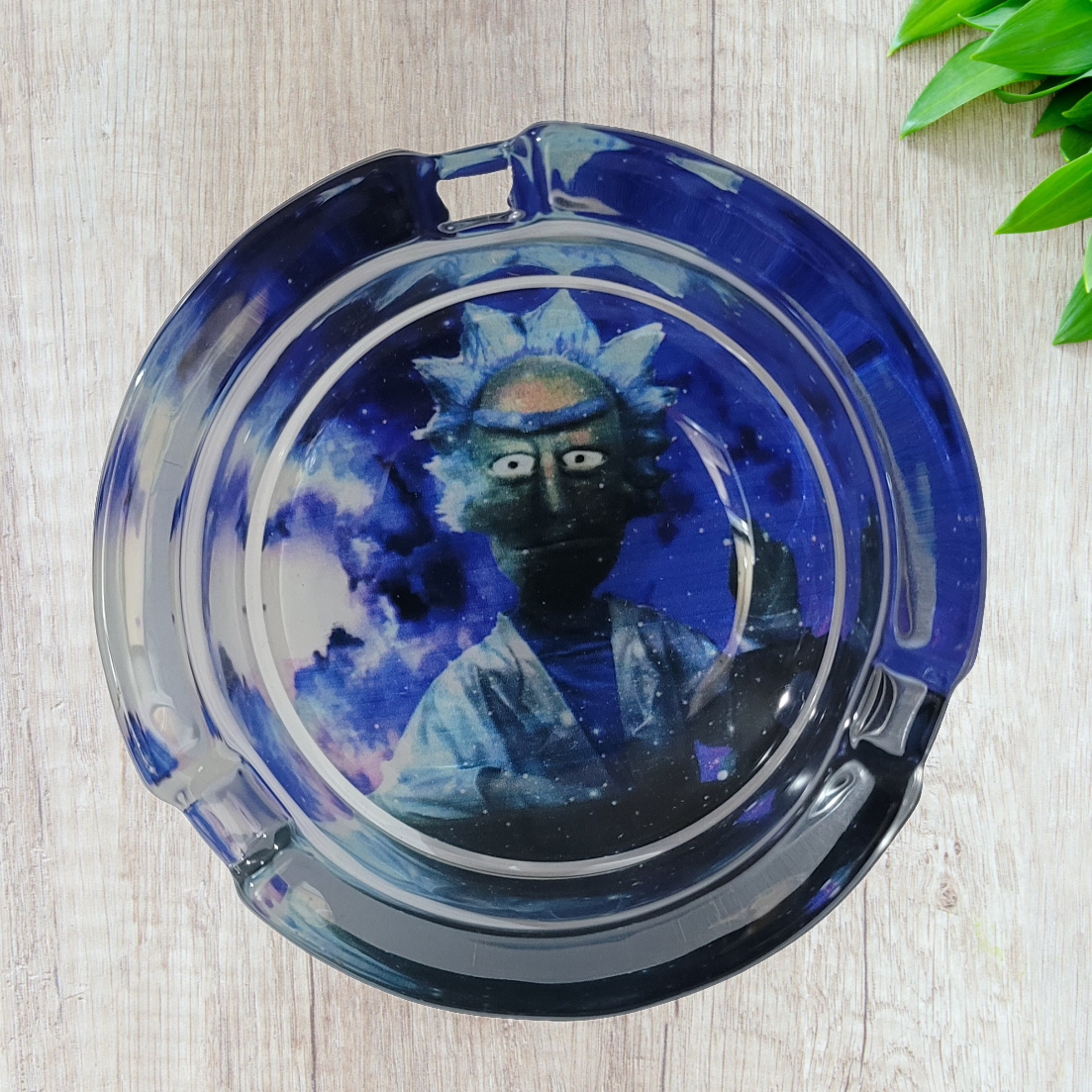 Rick and Morty art round Glass Ashtray 85mm