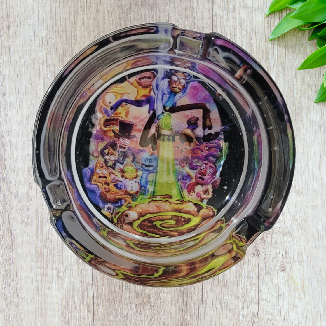 Rick and Morty art round Glass Ashtray 85mm