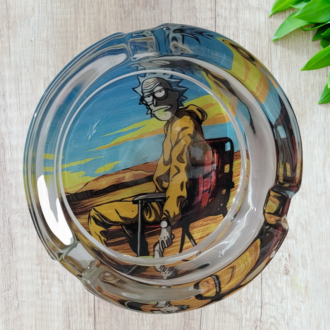 Rick and Morty art round Glass Ashtray 85mm