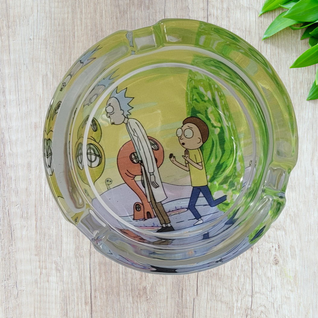 Rick and Morty art round Glass Ashtray 85mm