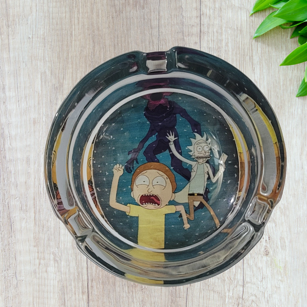 Rick and Morty art round Glass Ashtray 85mm