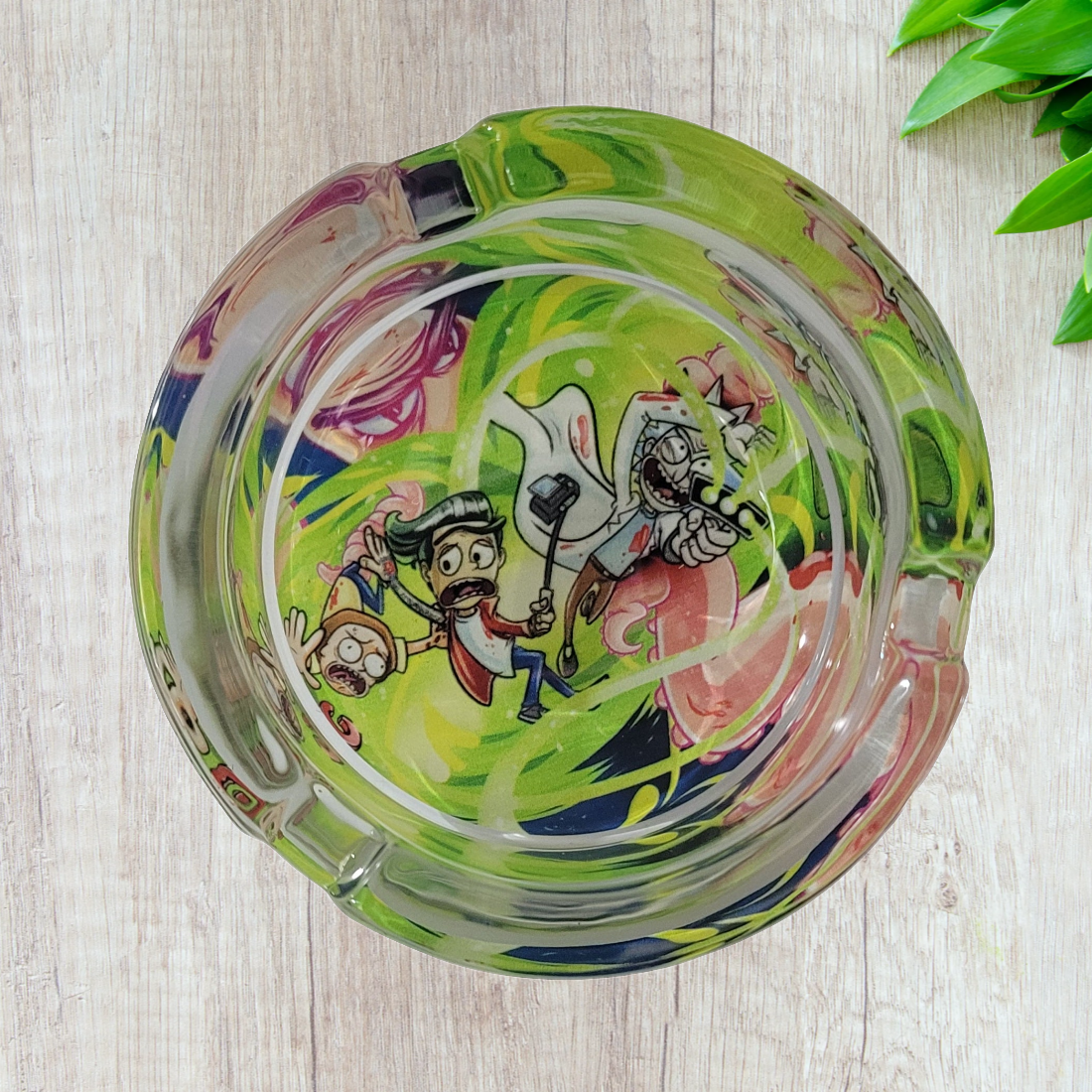 Rick and Morty art round Glass Ashtray 85mm