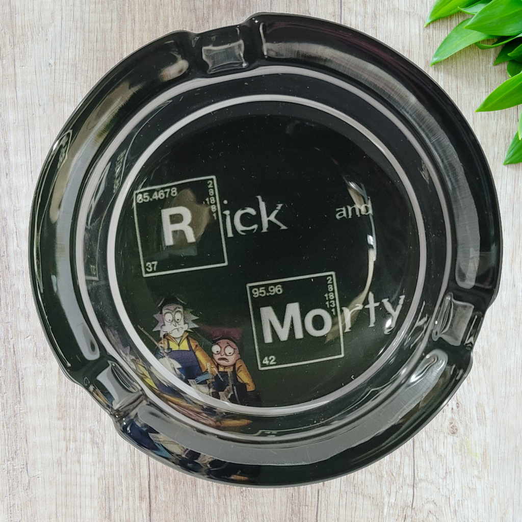 Rick and Morty art round Glass Ashtray 85mm