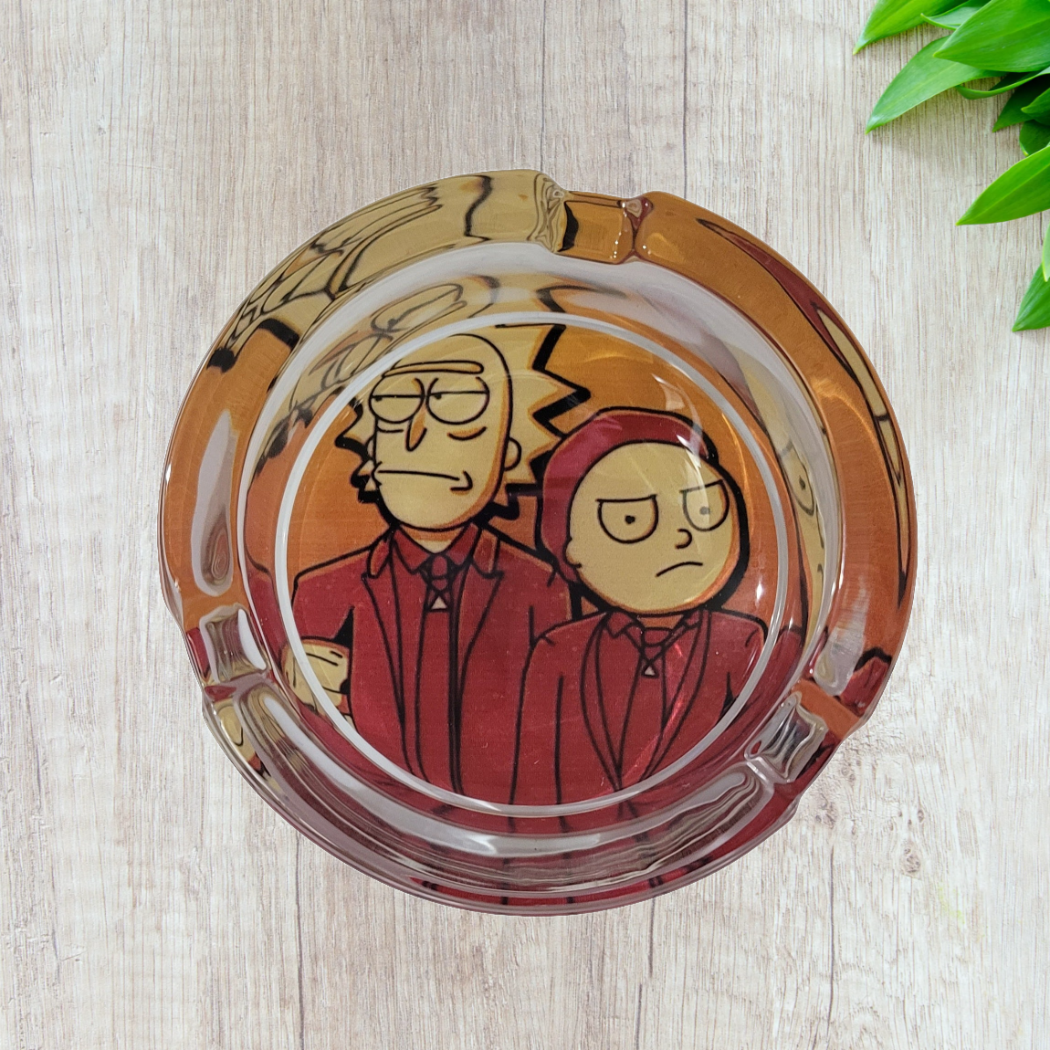 Rick and Morty art round Glass Ashtray 85mm