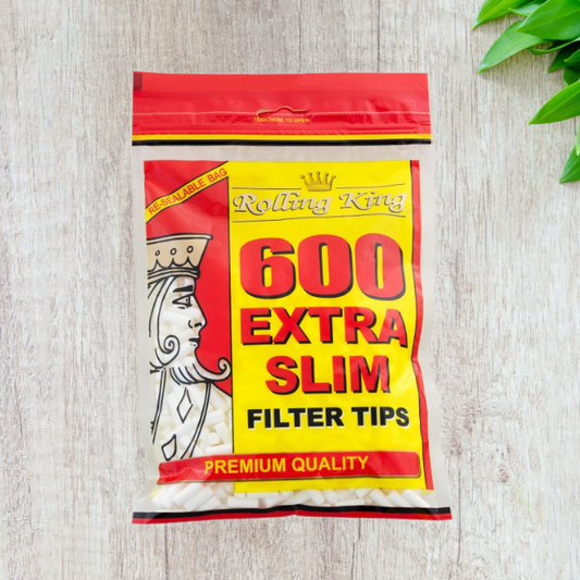 Rolling King Extra Slim Cotton Filter Tips - 600 Tips