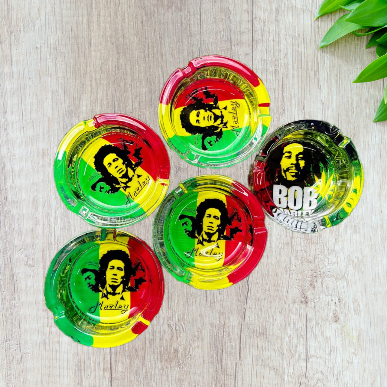 Bob Marley Legend Lives Glass Ashtray