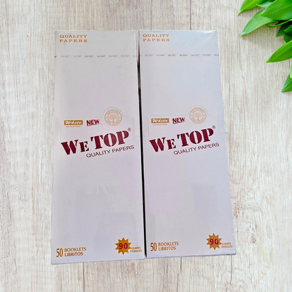 WeTop White Regular Size / Queen Size Rolling Paper - 90 Leaves (Full box)