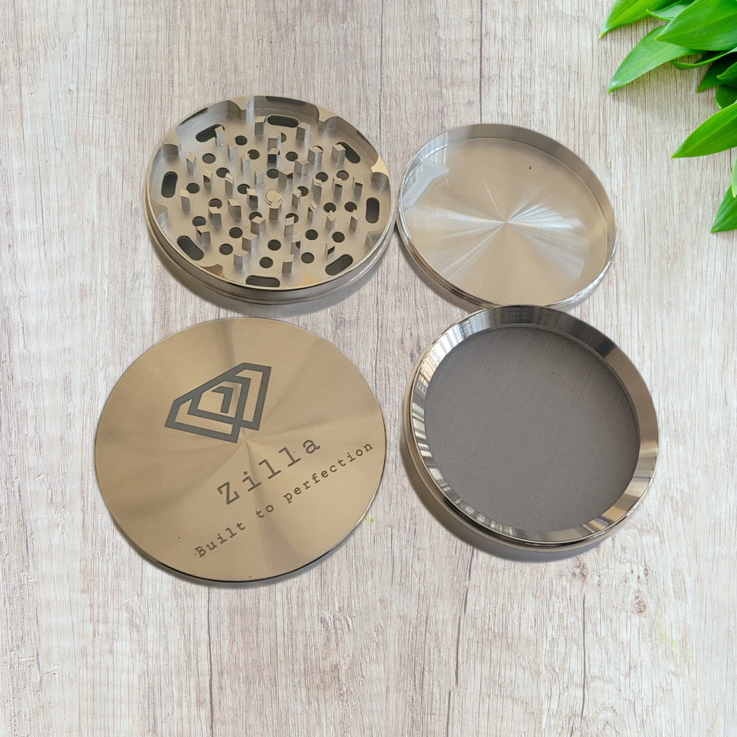 Zilla Alloy 100mm ( Extra Large Size) Herb Metallic Grinder - 4 Layer