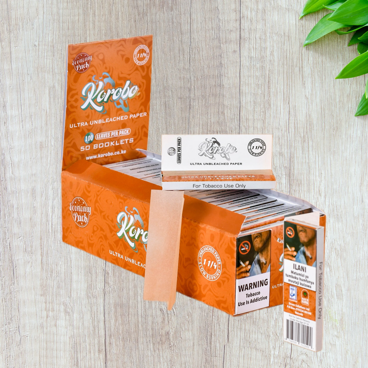 Korobo Brown 1 1/4 Size Rolling Papers - 100 Leaves