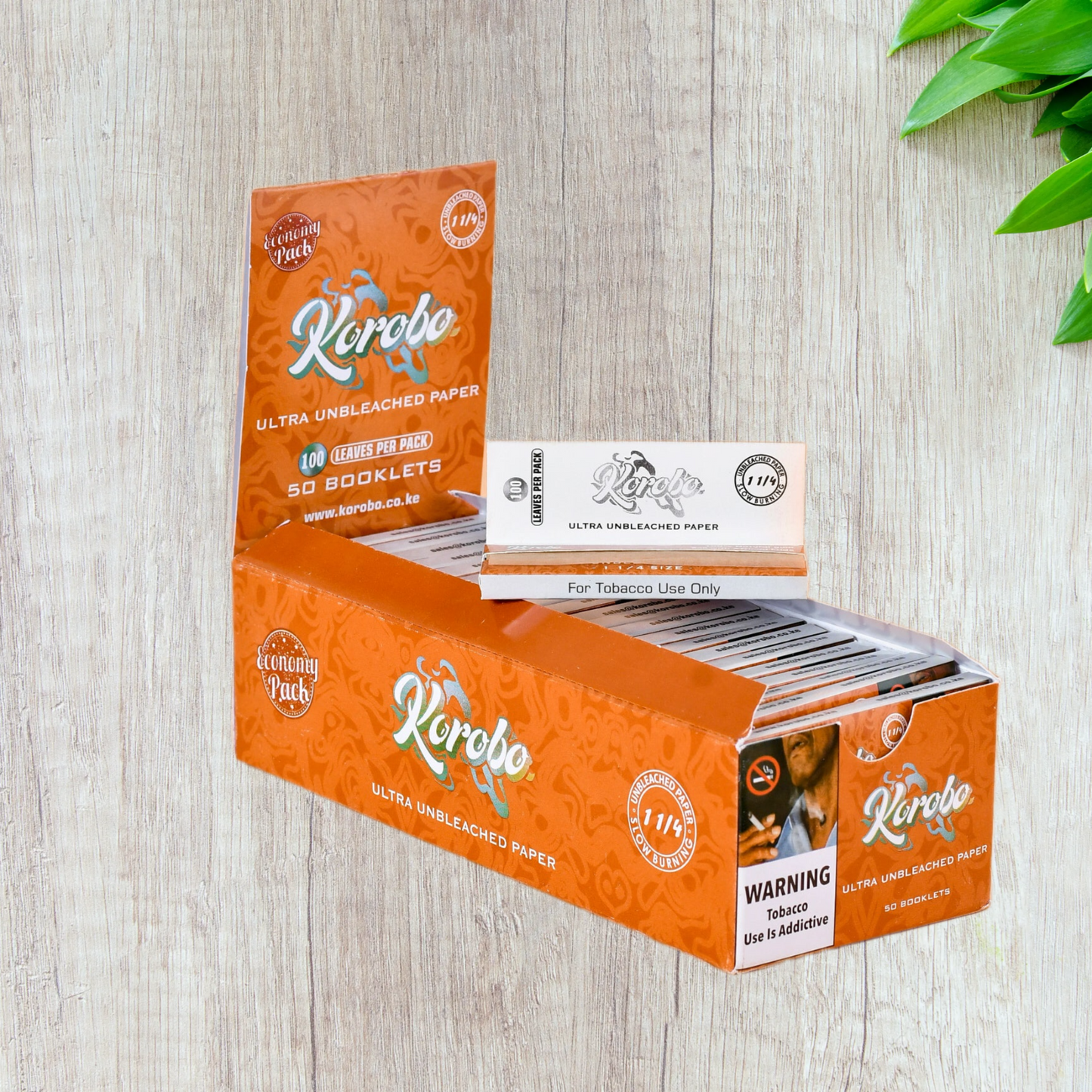 Korobo Brown 1 1/4 Size Rolling Papers - 100 Leaves