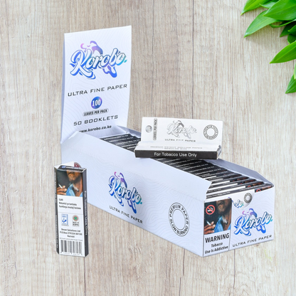 Korobo White Regular Size Rolling Papers - 100 Leaves