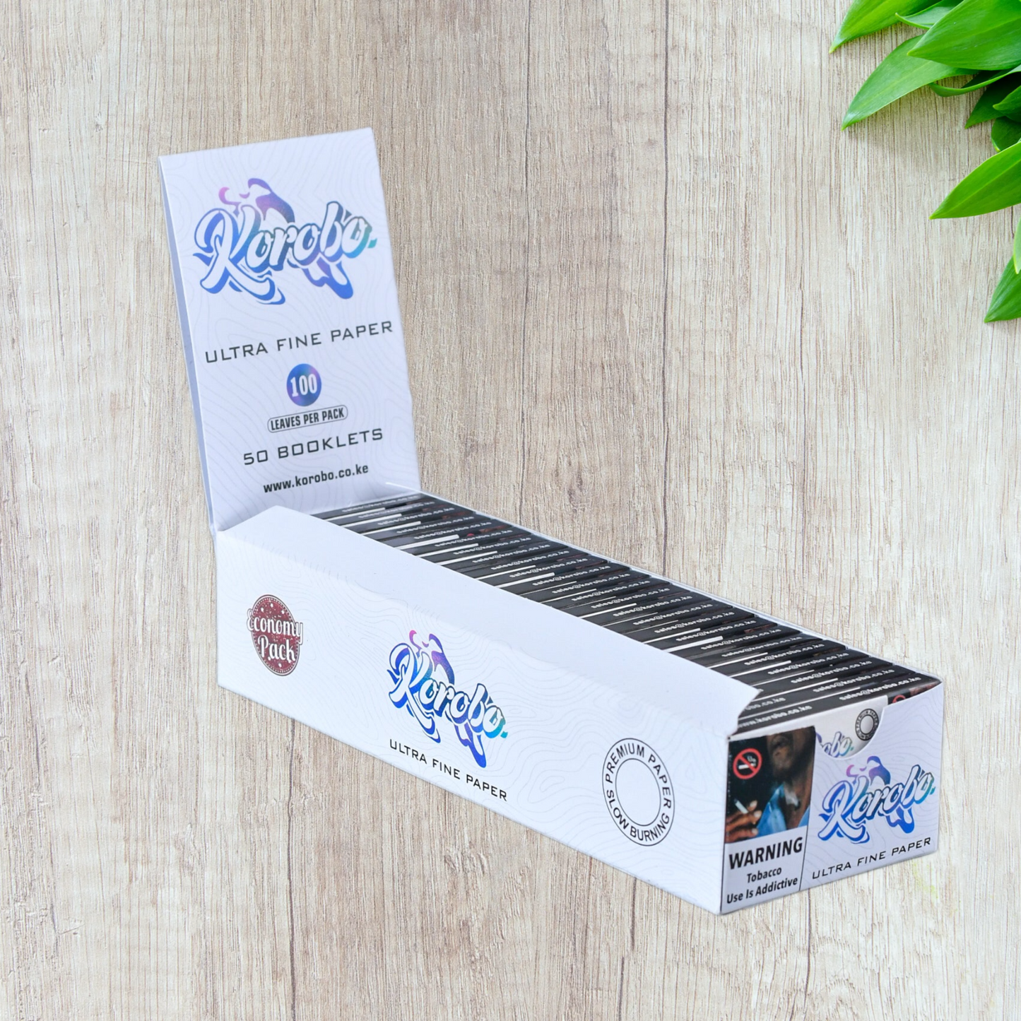 Korobo White Regular Size Rolling Papers - 100 Leaves