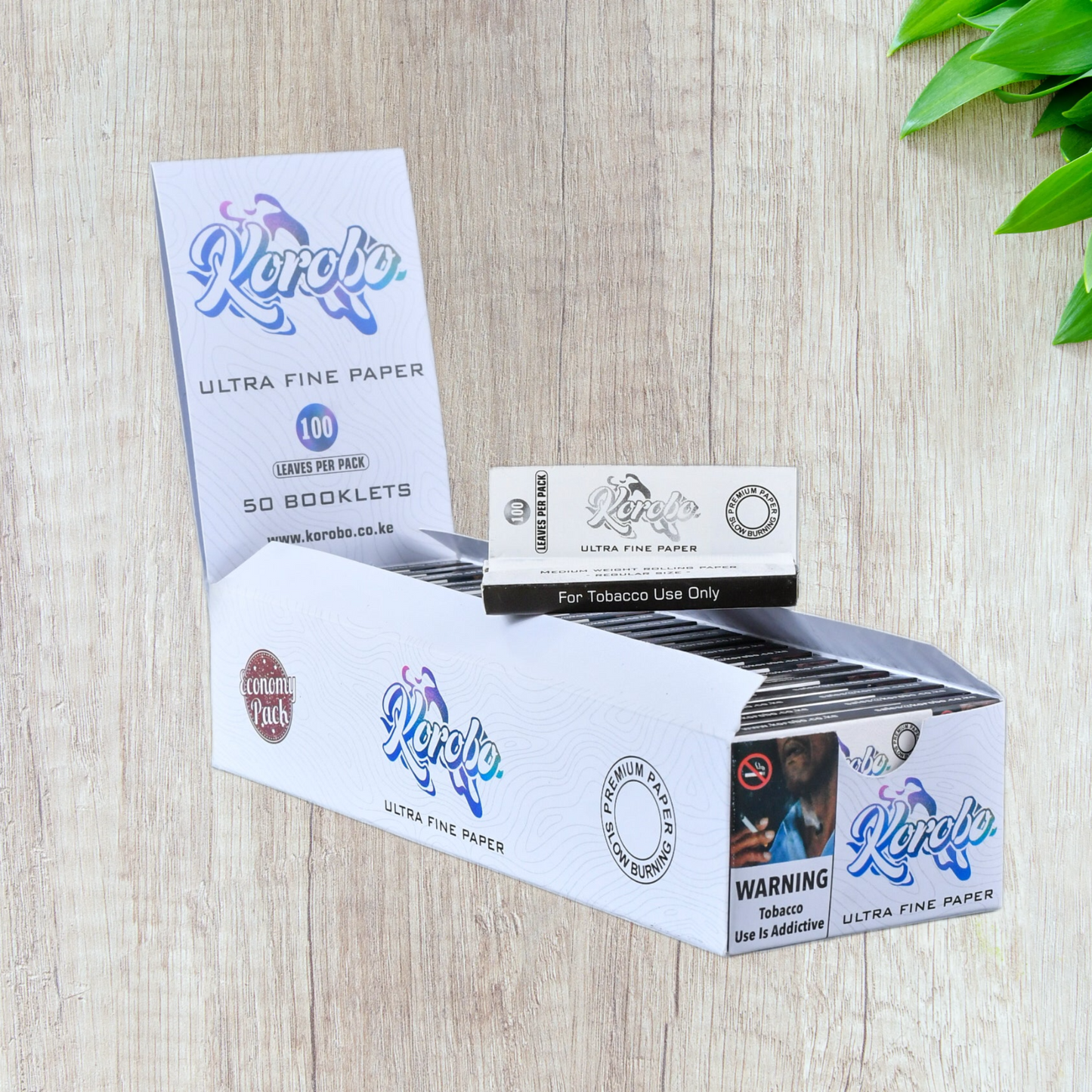 Korobo White Regular Size Rolling Papers - 100 Leaves