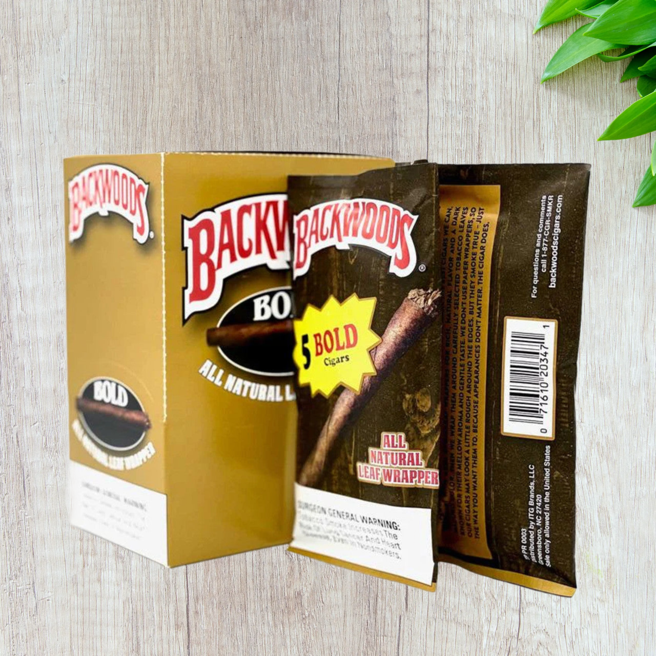 Backwoods - (Limited Edition) Leaf Wrapper Cigars /  Cigarillos - 5 Pack