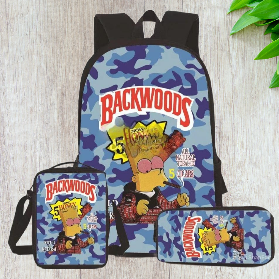 Backwoods Backpack Set - 3 pcs (Backpack, Shoulder Bag, Pencil Bag)