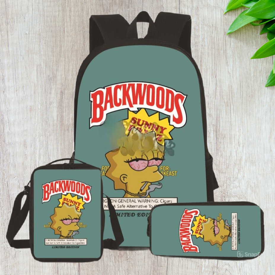 Backwoods Backpack Set - 3 pcs (Backpack, Shoulder Bag, Pencil Bag)