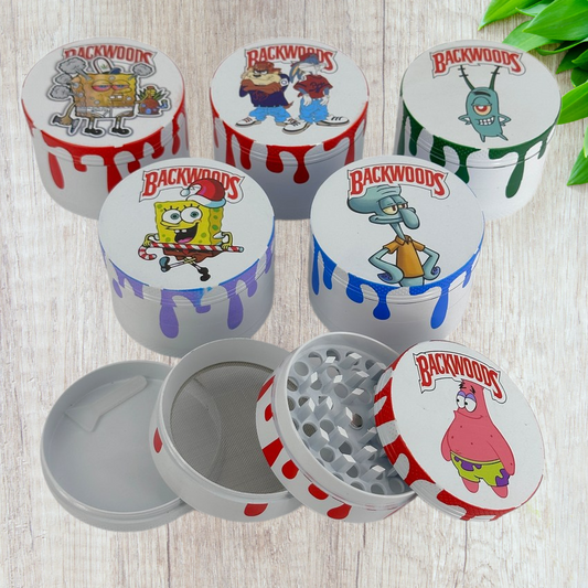 Backwoods Spongebob 4 Layer Alloy Metallic Grinder - 63mm (Medium Size)