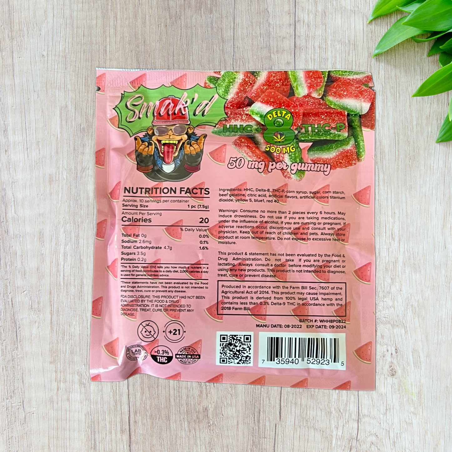 Smak'd Delta 8 + HHC + THC-P Gummies