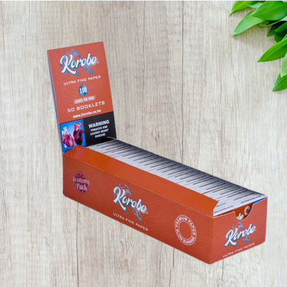 Korobo Brown Regular / Queen Size Rolling Papers - 100 Leaves