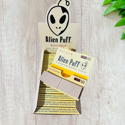AlienPuff *Gold Glass* Transparent Cellulose Rolling Paper - 1 1/4 Size