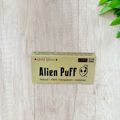 AlienPuff *Gold Glass* Transparent Cellulose Rolling Paper - 1 1/4 Size