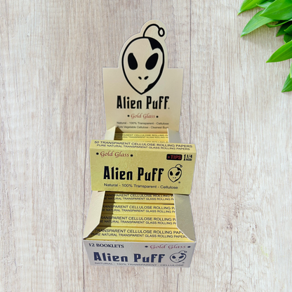 AlienPuff *Gold Glass* Transparent Cellulose Rolling Paper - 1 1/4 Size