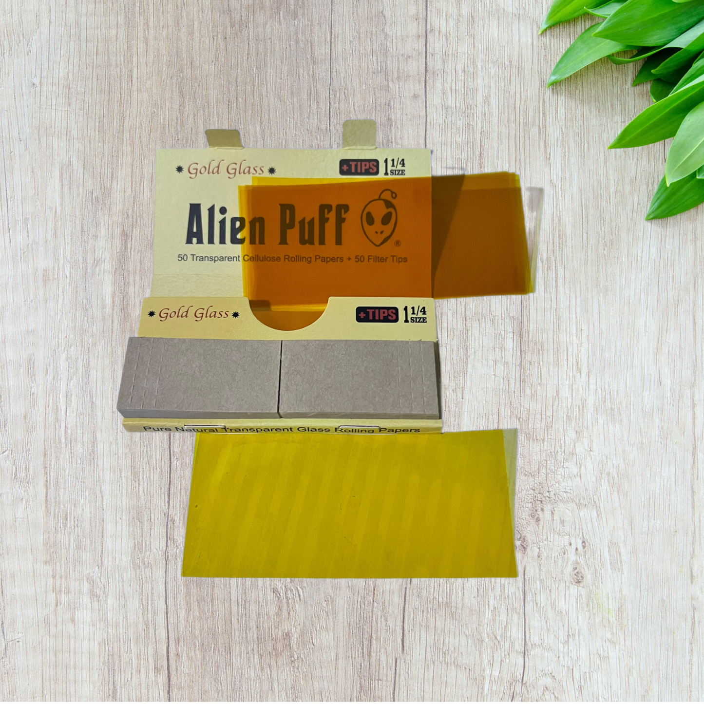 AlienPuff *Gold Glass* Transparent Cellulose Rolling Paper - 1 1/4 Size
