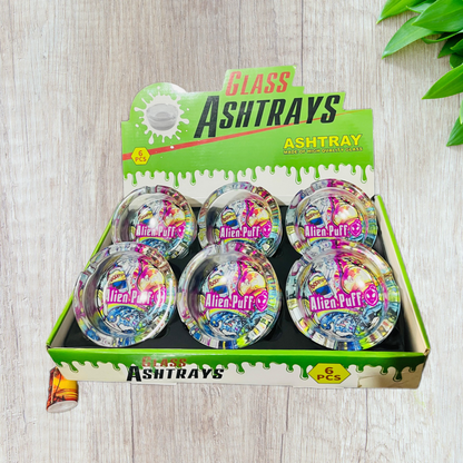 Alien Puff Round Glass Ashtray 90mm