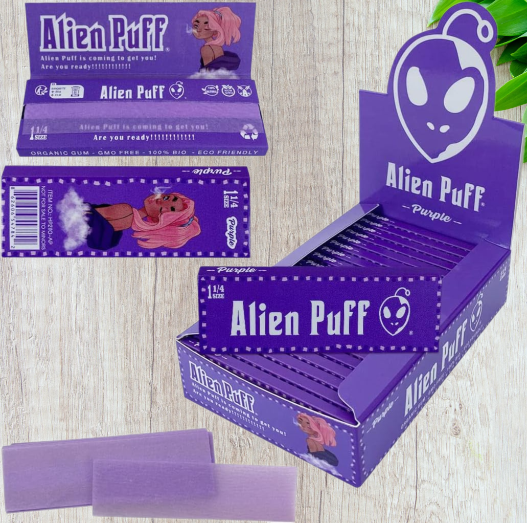 Alien Puff 1 1/4 Size Purple Rolling Papers – Paper Plug Express