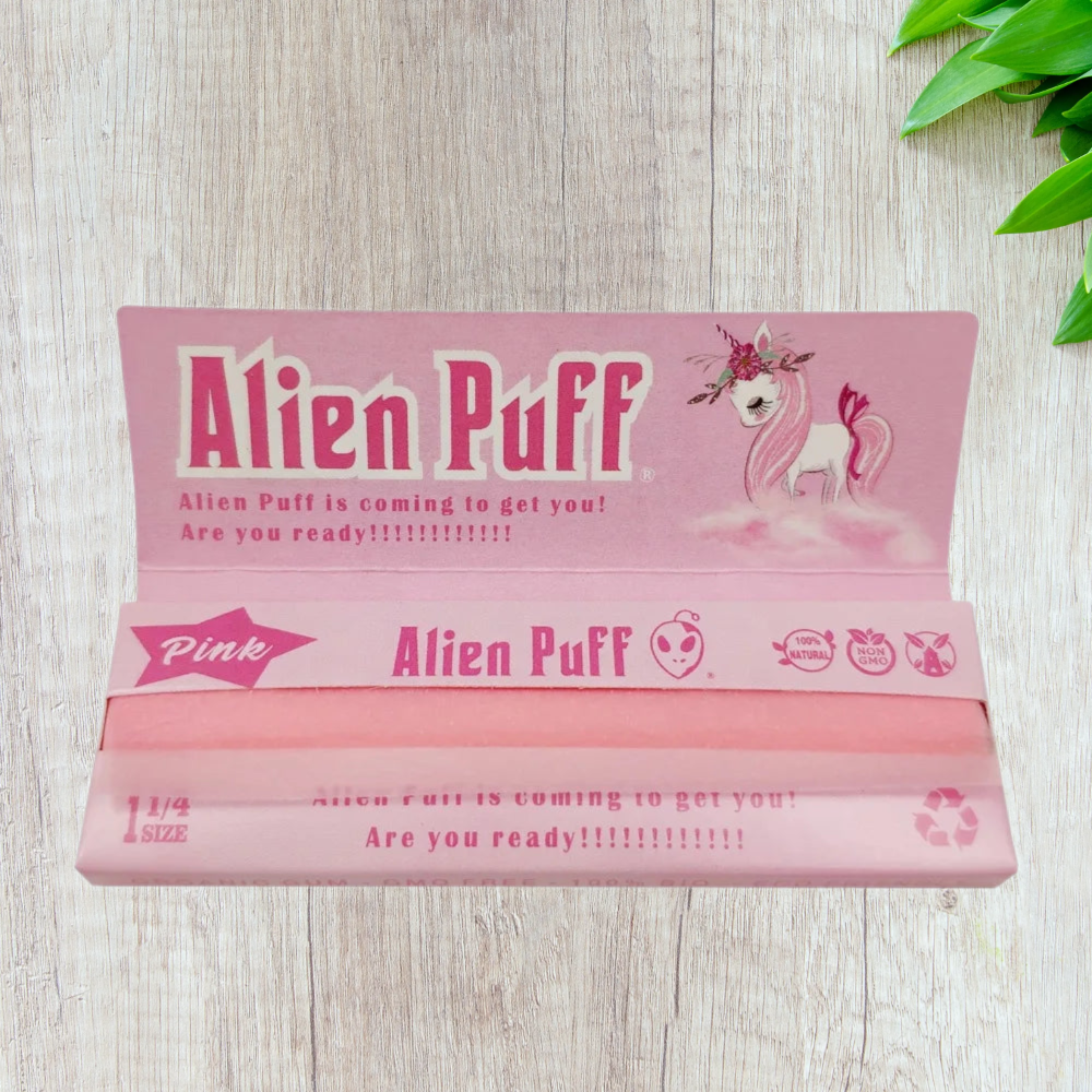 Alien Puff 1 1/4 size Pink Rolling Papers