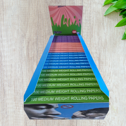 Wetop 1 1/4 Size Mixed Colored (Blue, Green, Purple & Pink) Rolling Paper
