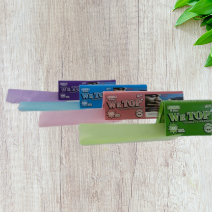 Wetop 1 1/4 Size Mixed Colored (Blue, Green, Purple & Pink) Rolling Paper