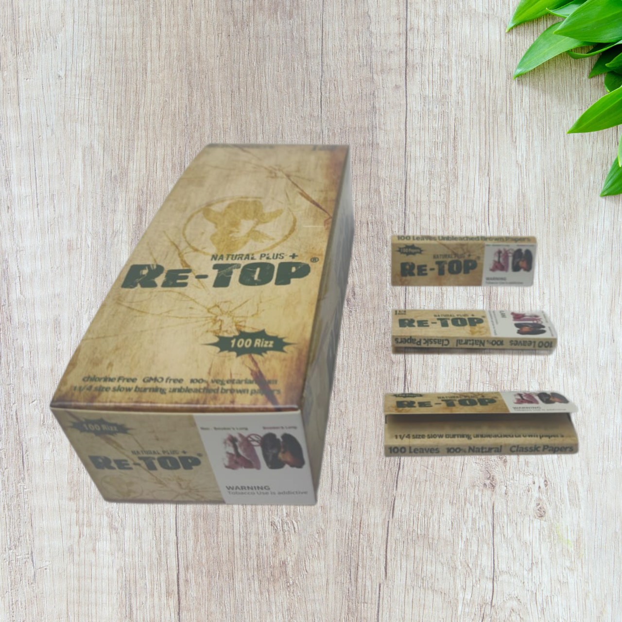 ReTop Brown 1 1/4 Size Rolling Papers
