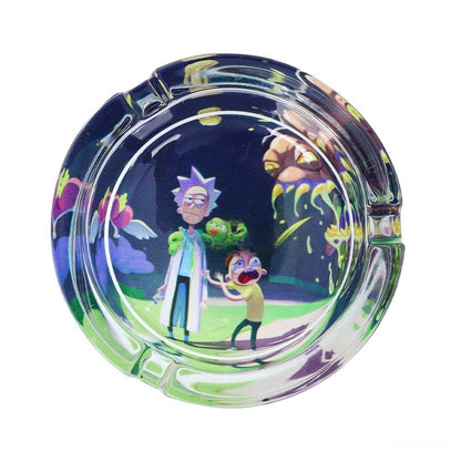 Rick and Morty art round Glass Ashtray 85mm