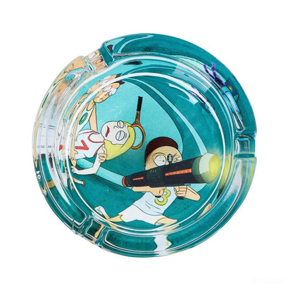 Rick and Morty art round Glass Ashtray 85mm
