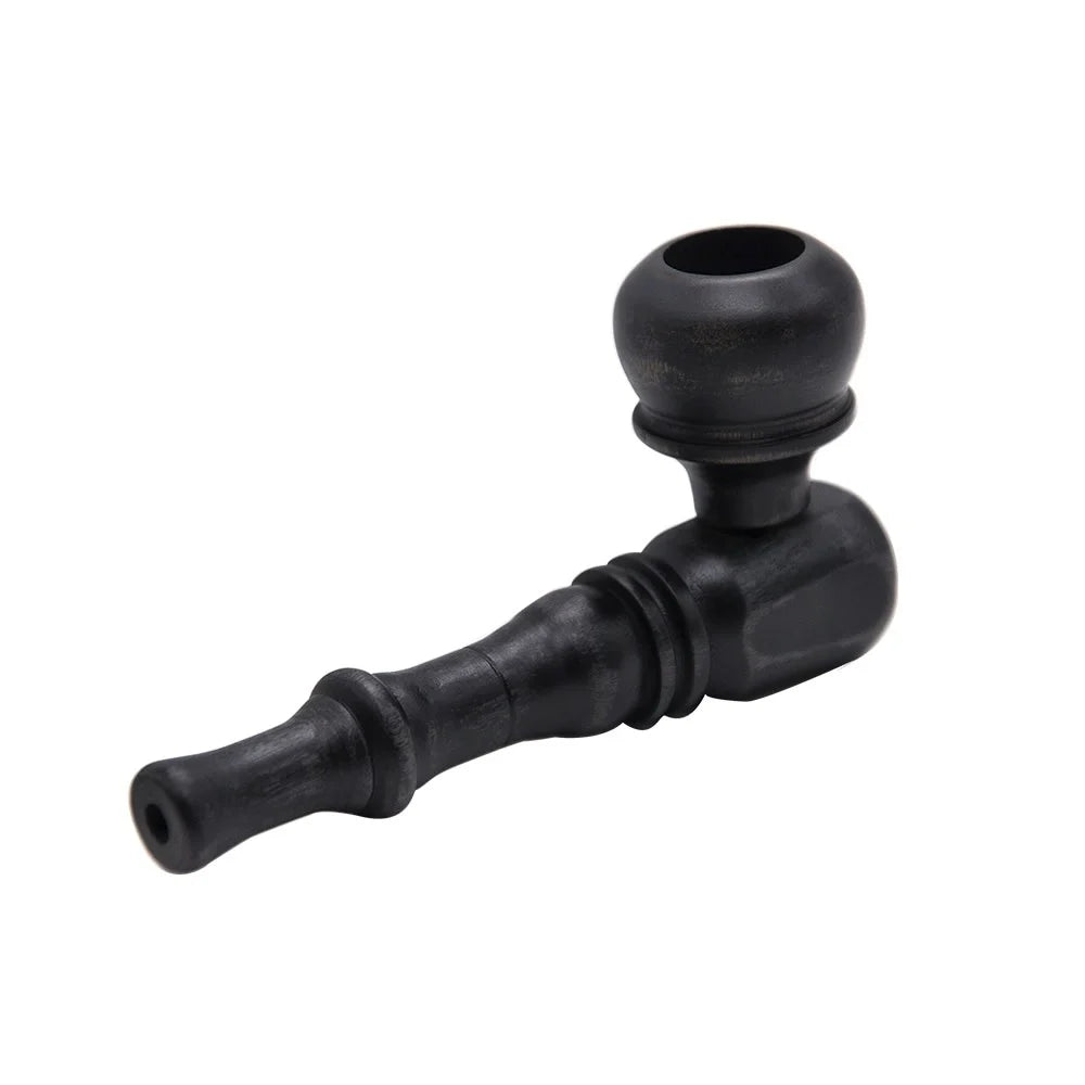 Rustic Black Hand Smoking Wood Pipe