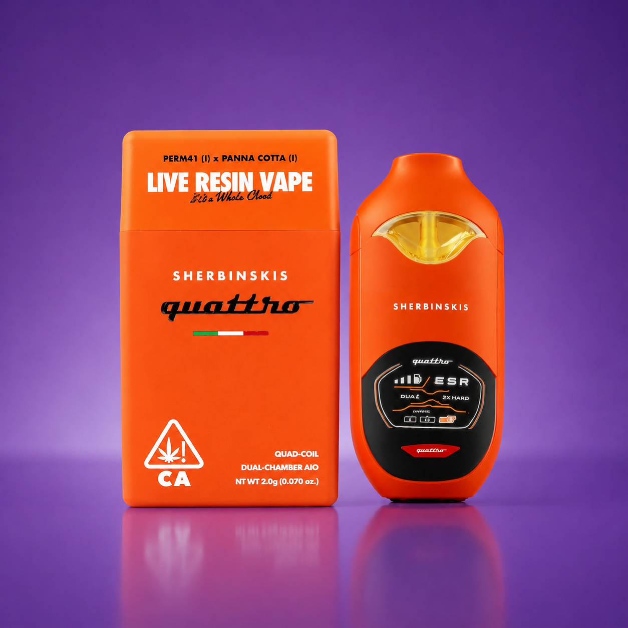Sherbinskis Quattro Live Resin 2G Disposable Vape Cartridge