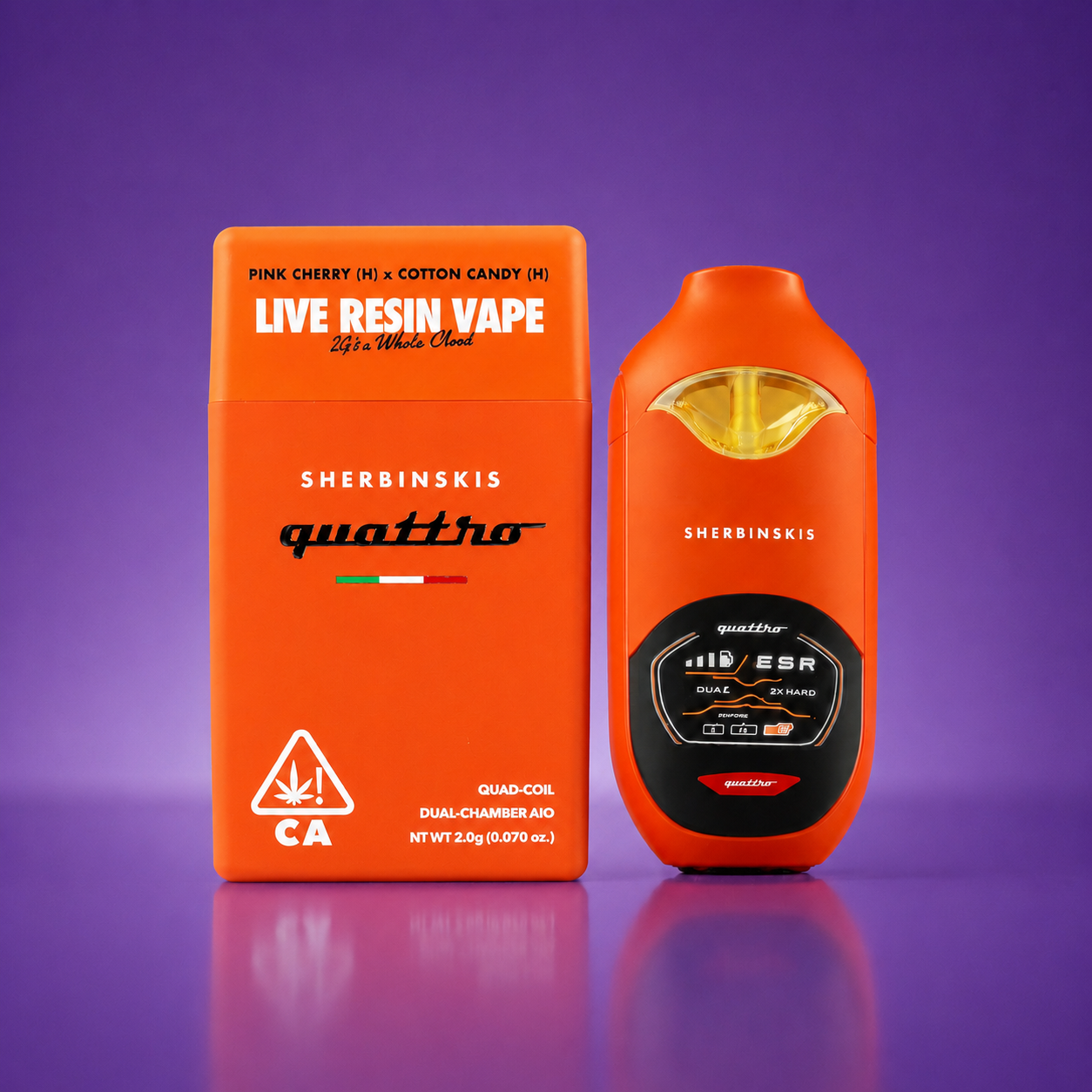 Sherbinskis Quattro Live Resin 2G Disposable Vape Cartridge